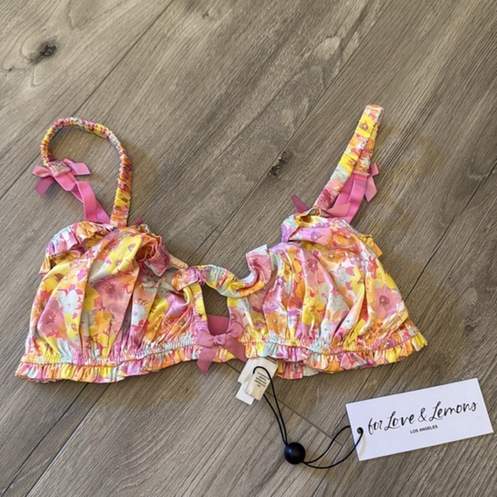 For Love & Lemons Pastel Punch Bra Floral - Picture 2 of 9